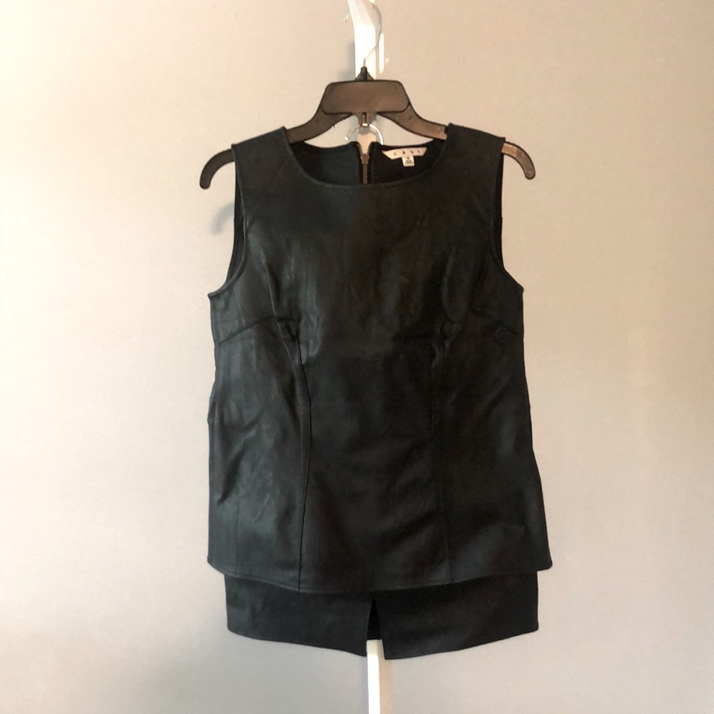 COPY - Women’s black leather top . Size 4